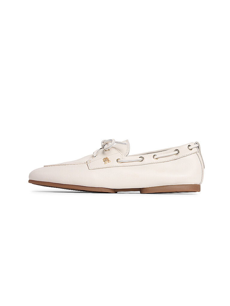 Tommy Hilfiger TH Sleek Boat Shoe Cream 41 3